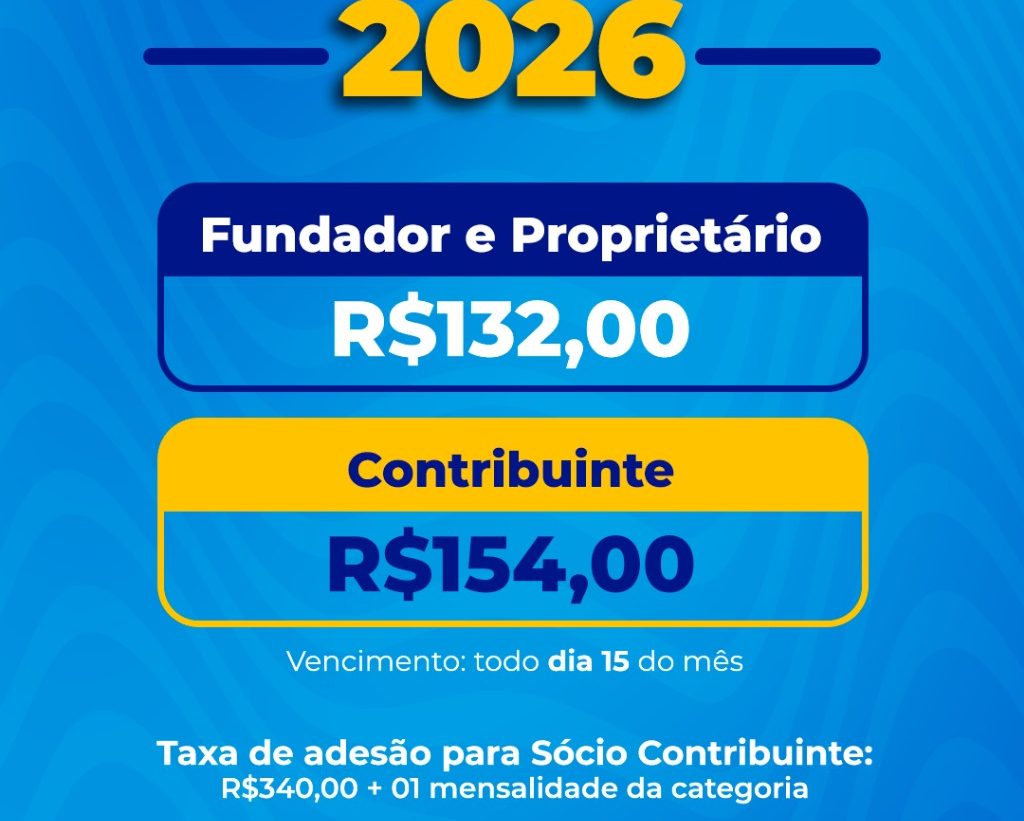 REAJUSTE DA MENSALIDADE 2026