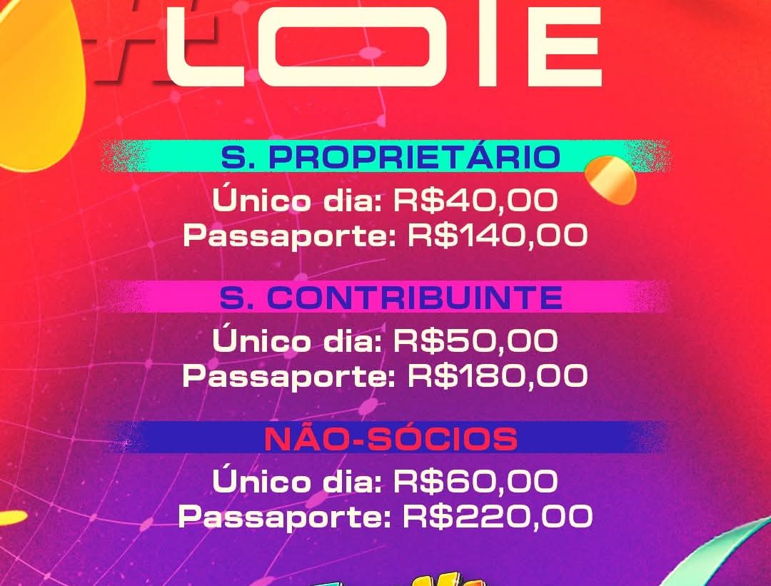 PRIMEIRO LOTE DE CONVITES PARA NÃO SÓCIOS