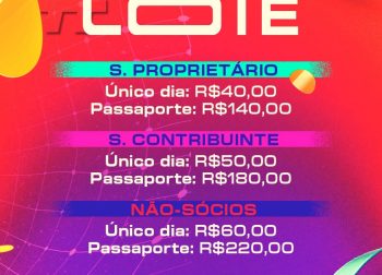 PRIMEIRO LOTE DE CONVITES PARA NÃO SÓCIOS